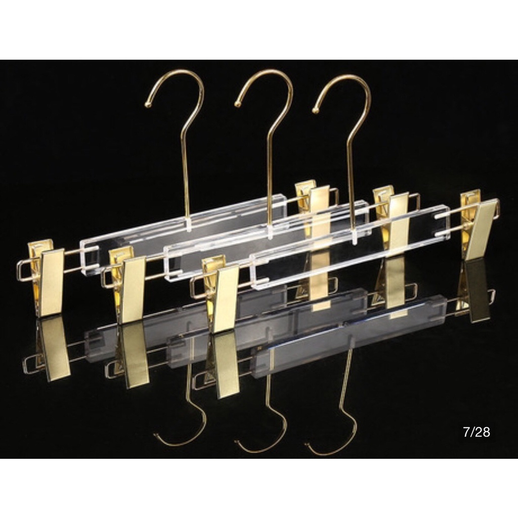 (Combo 5  Cái  ) Móc Quần Áo Shop Thời Trang, Kẹp Quần Mika Trong Suốt