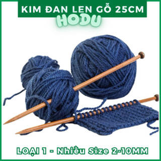 Kim gỗ đan len loại 1, kim gỗ dài 25cm đủ size (2.0-10mm) (1 đôi/2 chiếc) handmade