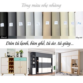 Decal dán tủ lạnh tông màu trơn dịu mắt nhẹ nhàng,  dán tủ nhựa, dán tủ áo, dán tủ giày dép khổ 60 cm bề mặt nhám
