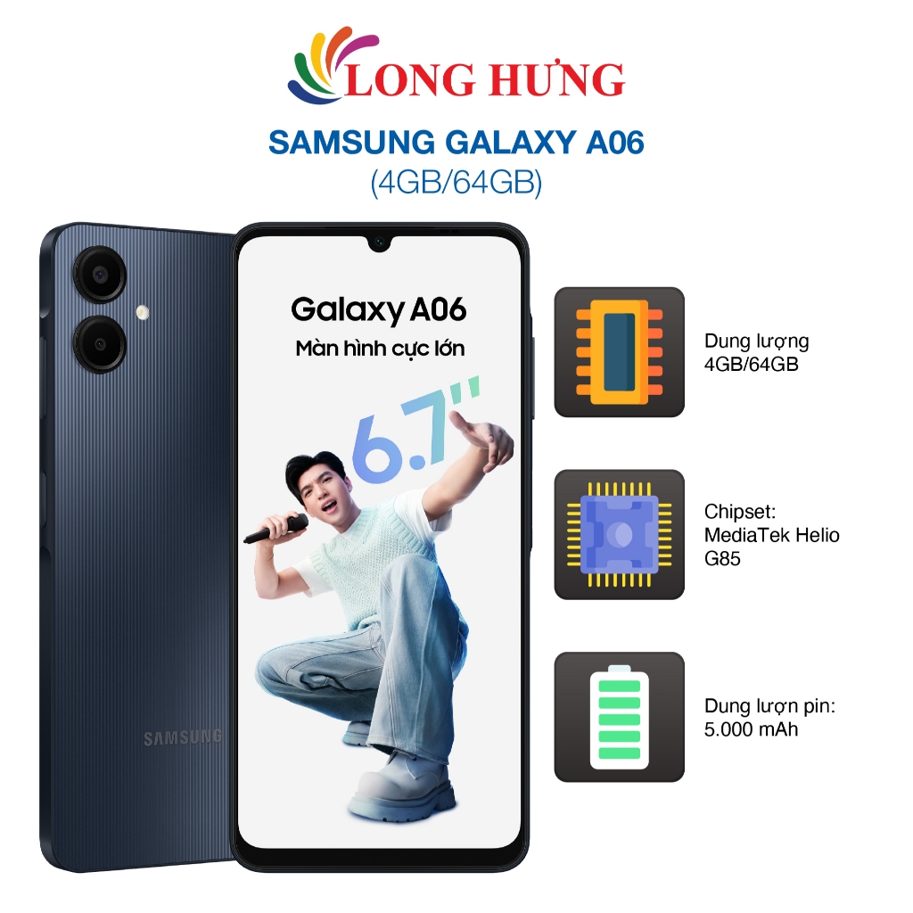 Điện thoại Samsung Galaxy A06 (4GB/64GB) - Hàng chính hãng