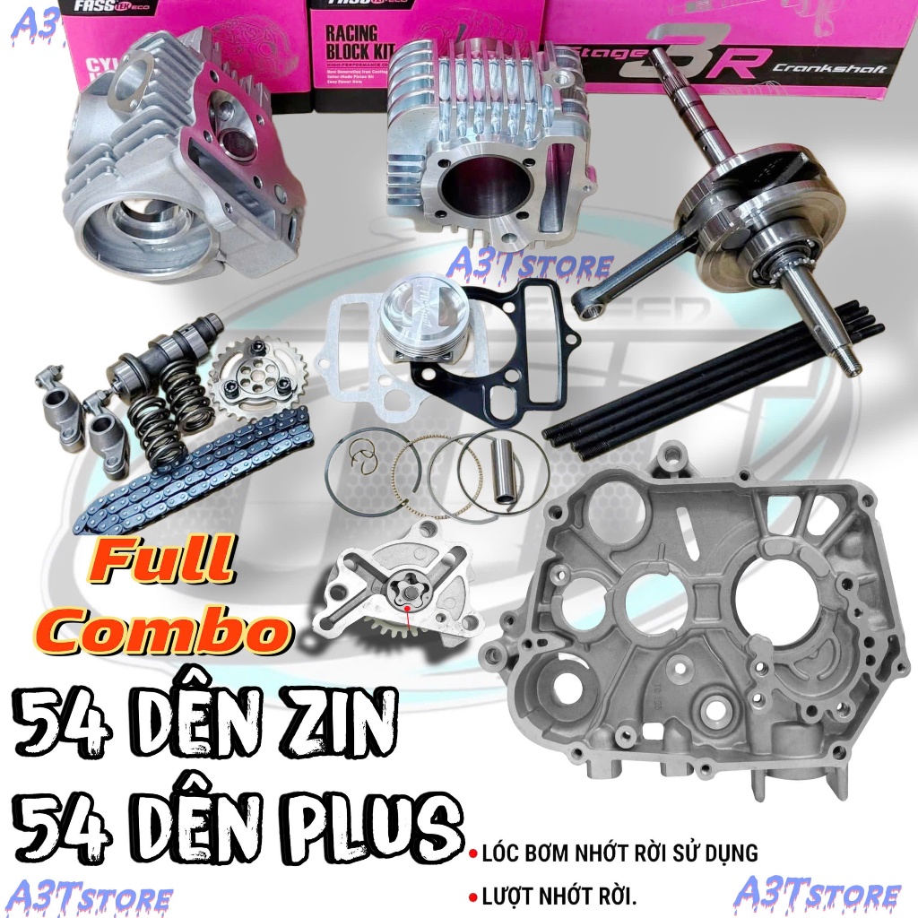 combo 54 dên lên , dên đôn hệ máy wave dream cub 67 ( 50cc 100cc ) full FASSTEK racing BST 6158