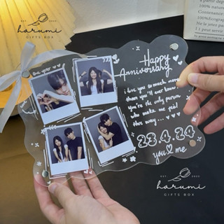 Set quà Handmade Khung mica viền sóng, Set tự làm khung trong suốt tặng người yêu, bạn bè, Harumi Gifts Box