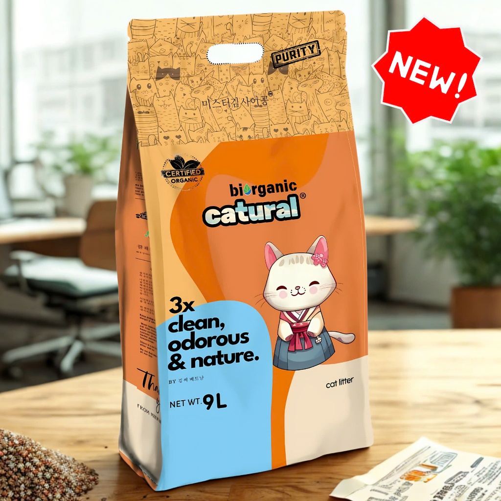 Combo 5 túi Cát Vệ Sinh Cho Mèo Premium Cat Litter Kleen 9L (4kg)  - Tải 20kg
