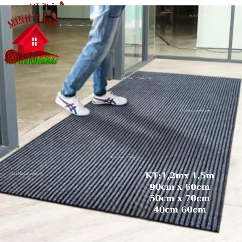 Thảm chùi chân nỉ đế cao su.