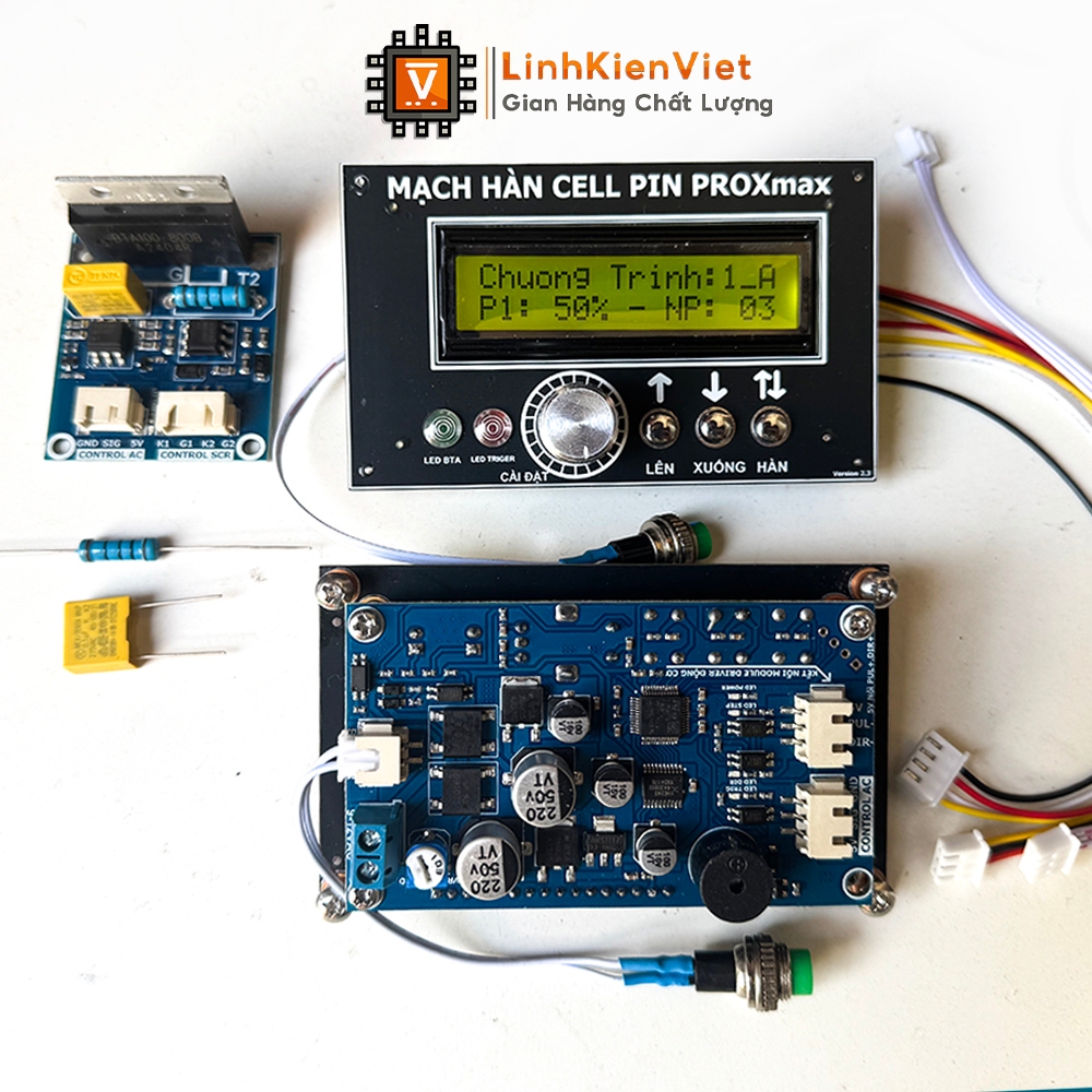 Mạch timer hàn cell pin xung kép PROXmax 2025 ĐIỀU KHIỂN TRỤC Z lẫn tay cầm (Sẵn 5 chương trình siêu