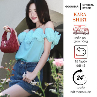 Áo Sơ Mi Hoa Hồng Trễ Vai Trẻ Trung Nữ Tính Đi Chơi, Hẹn Hò, Cafe Selfie Hoa Hồng Quấn Thủ Công Chất Thô Mềm Đẹp