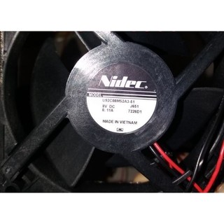 Quạt tủ lạnh Nidec DC8V - 2 dây (hình vuông 9x9cm)