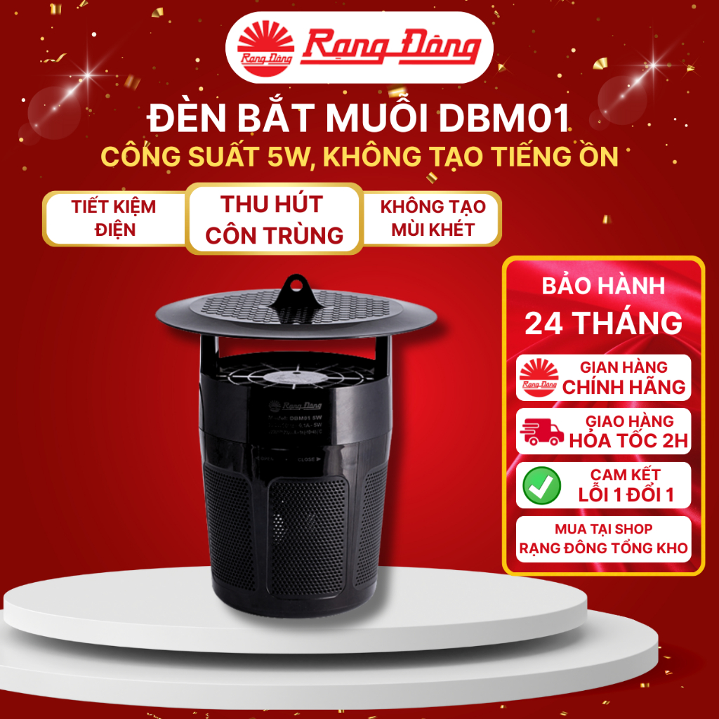 Đèn bắt muỗi thông minh Rạng Đông siêu bền, không tiếng ồn, không hóa chất DBM01 5W
