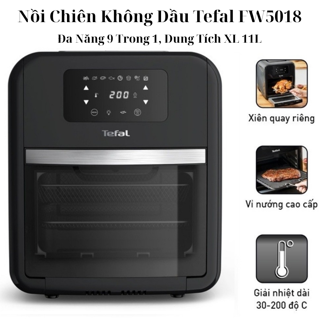 Nồi chiên không dầu Tefal FW5018 – Dung tích 11L, 9 chế độ nấu, hàng Đức, BH 12 tháng