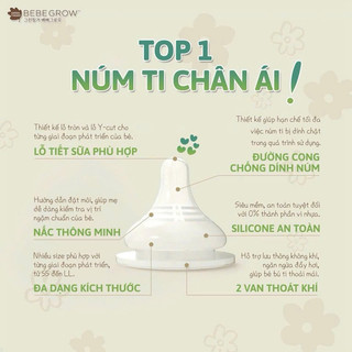 Núm ti bình sữa Green Finger Bebegrow Hàn Quốc chính hãng cho bé