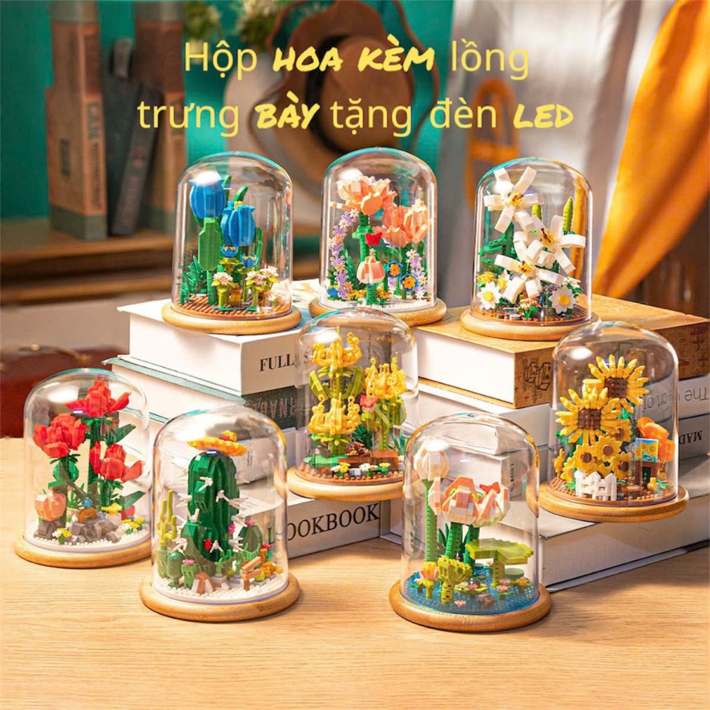 [HỎA TỐC] Đồ Chơi Lắp Ghép Mô Hình Vườn Hoa Bí Mật, Lắp Ráp Hoa Kèm Lồng Trưng Bày Quà Tặng Sinh Nhật Cho Bé