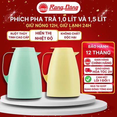 Phích pha trà Rạng Đông cao cấp, nắp có hiển thị nhiệt độ cảm ứng RD 1045 N3.E / 1542 N4.E (1.5 Lít)