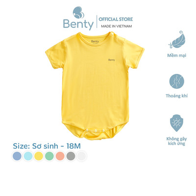 Body chip cộc tay cài vai BENTY cao cấp bé trai bé gái, body bé sơ sinh an toàn cho làn da nhạy cảm