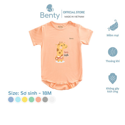 Body chip cài vai in hình BT003 BENTY mềm mịn an toàn da cho bé size newborn đến 18 tháng