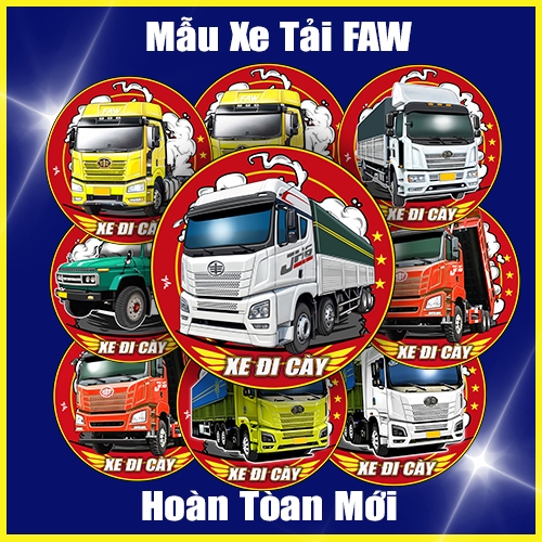 Set 30 Tem Nhỏ Đầu Kéo, Tải Thùng FAW Mẫu Mới 2025, Tem Đẹp chống nước