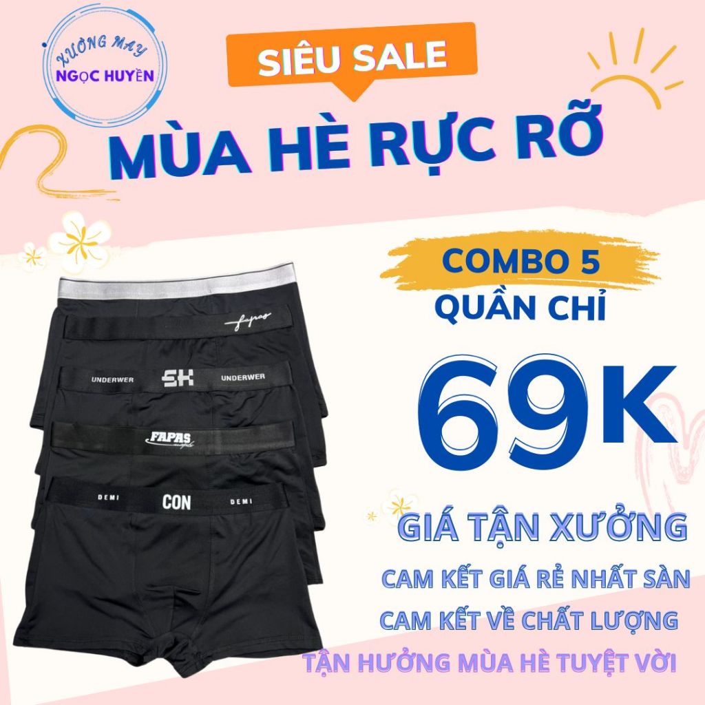 [ FREESHIP] Quần Lót Nam Boxer Thun Lạnh ICON Co dãn 4 chiều, Quần sịp Nam Thun Lạnh Boxer ICON Deni