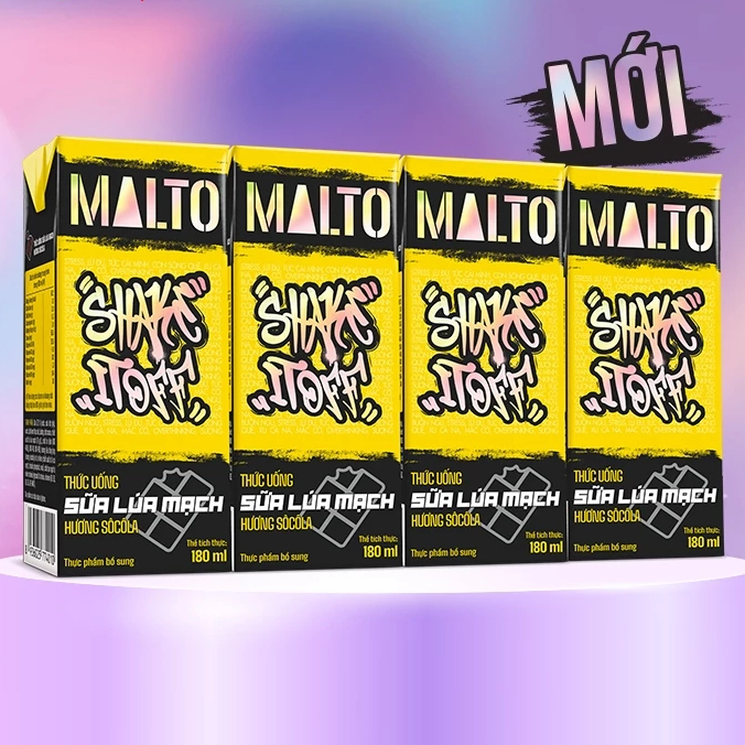 Lốc sữa lúa mạch MALTO Jelly Shake Shake It Off hương socola/ socola bạc hà 4 hộp x 180ml