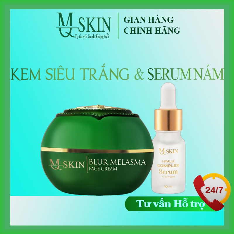 Cpmbo kem face nám siêu trắng BLUR MELASMA 20g và serum Nám cốt sâm MQ SKIN chính hãng