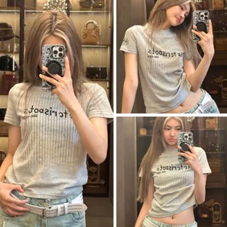 Áo thun nữ ngắn tay ,áo phông babytee màu xám kẻ sọc Rettro Safarispots 33 form vừa người chất cotton cá tính ,basic