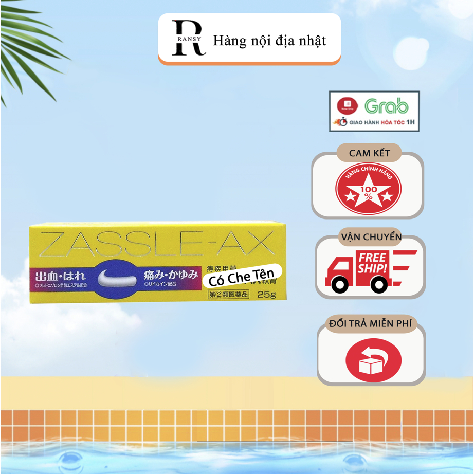 Kem bôi trĩ ZASSLE-AX 25g Nội Địa Nhật Bản dùng cho trĩ ngoại