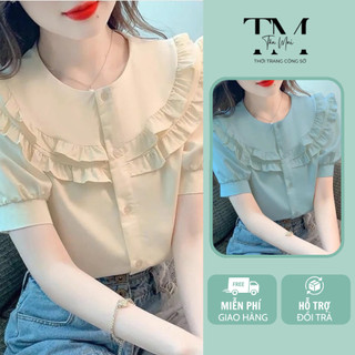 Áo kiểu nữ cổ tròn, áo sơ mi công sở nữ chất lụa mango loại 1, áo nữ cổ tròn xếp ly dễ phối, không nhăn MS0015
