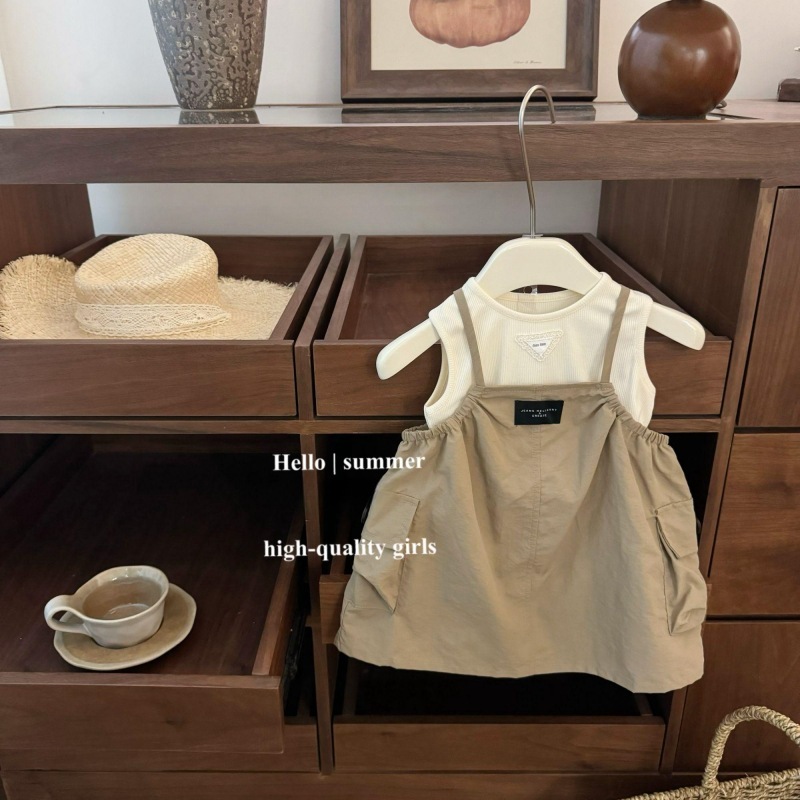 Set Áo Sát Nách Kèm Yếm Váy Cho Bé Gái 1 2 3 4 5 Tuổi MINTSCLOSET Quảng Châu - YE5162