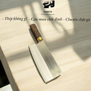 Dao Chặt DABETO Làm Từ  Thép Trắng Kháng Gỉ , Cán Gỗ Mun Chốt Đinh An Toàn Tiện Lợi