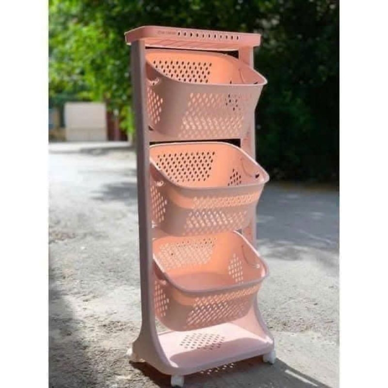 GIỎ ĐỰNG ĐỒ 3 TẦNG CÓ BÁNH XE ( Giao màu ngẫu nhiên)