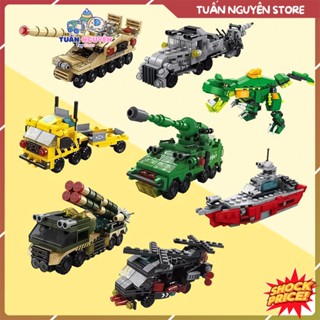Khối Xây Dựng Trực Thăng, Khủng Long, Robot Cảnh Sát, Thiết Giáp Xe Mô Hình Giáo Dục Lắp Ráp Đồ Chơi