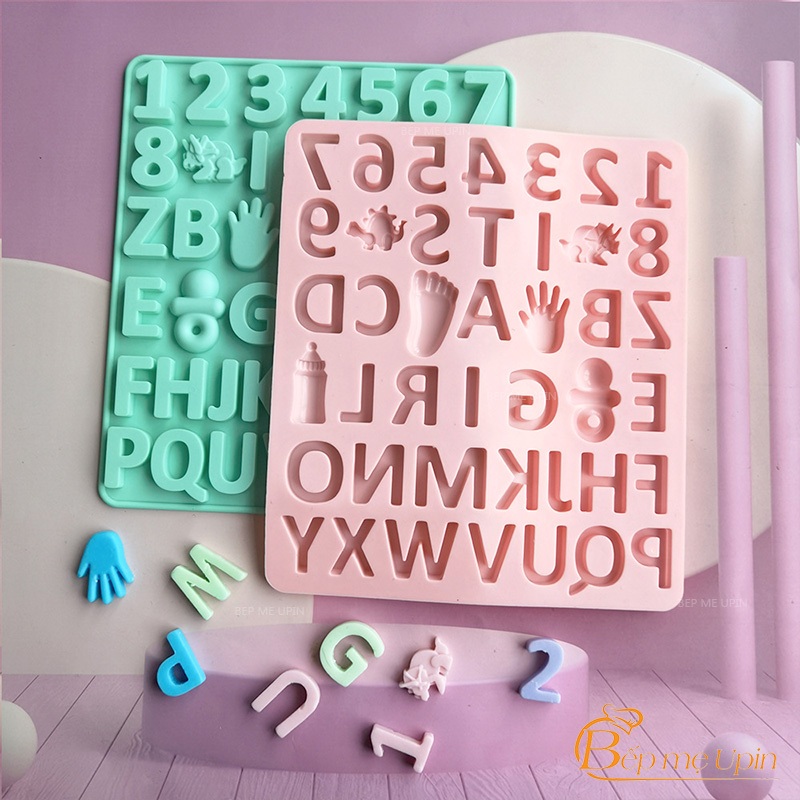 Khuôn silicon vỉ 48 chữ số chi tiết thôi nôi khuôn silicon CS09