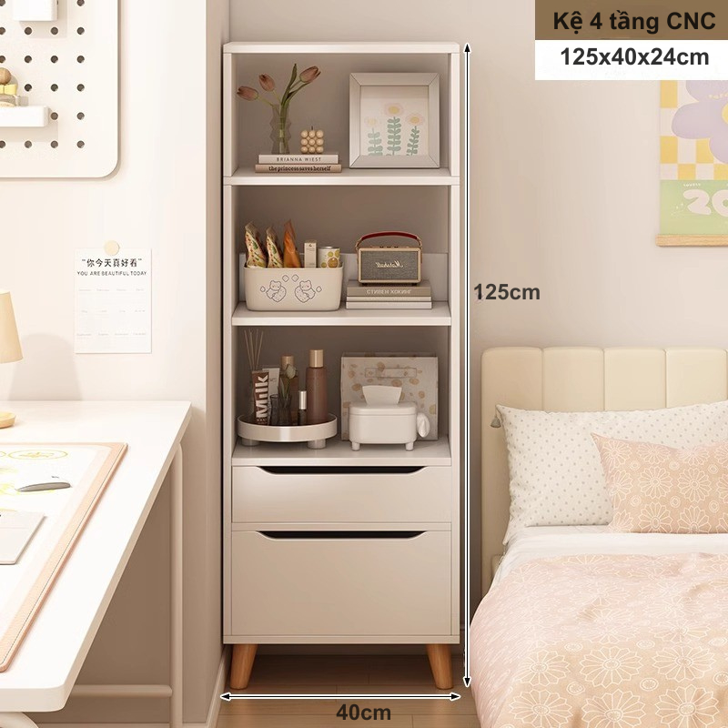 Tủ bắc âu trang trí tết CNC FULL HẬU, tủ sách để sàn đa năng, kệ sách có ngăn kéo gỗ MDF TAGO ND90 | BigBuy360 - bigbuy360.vn