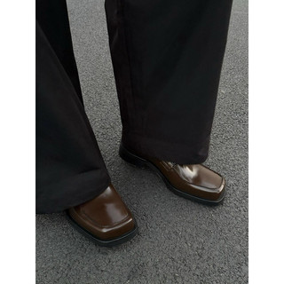   ORDER  Giày Derby Phong Cách Anh Quốc Da Nhân Tạo Microfiber Mũi Vuông Tăng Chiều Cao 5cm Nam Nữ Casual 980422 