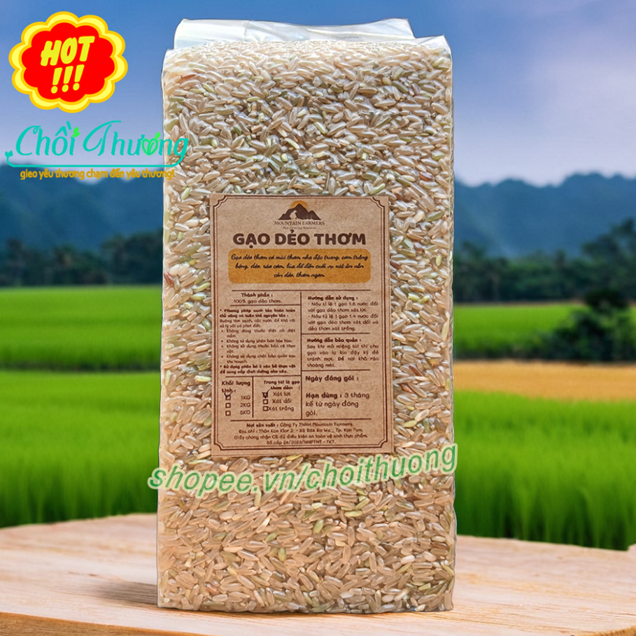 Gạo lứt trắng dẻo thơm (đài thơm) Mountain Farmers lành sạch tự nhiên trong ăn thực dưỡng eatclean c