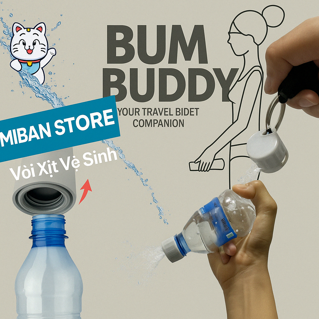 Nắp Vòi Xịt Vệ Sinh Chị Em Du Lịch Gắn Chai Nước