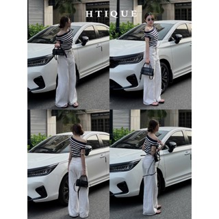 Áo Len Trễ Vai Sọc Ngang Cực Trend – Mềm Mịn, Tôn Dáng Chuẩn HT04