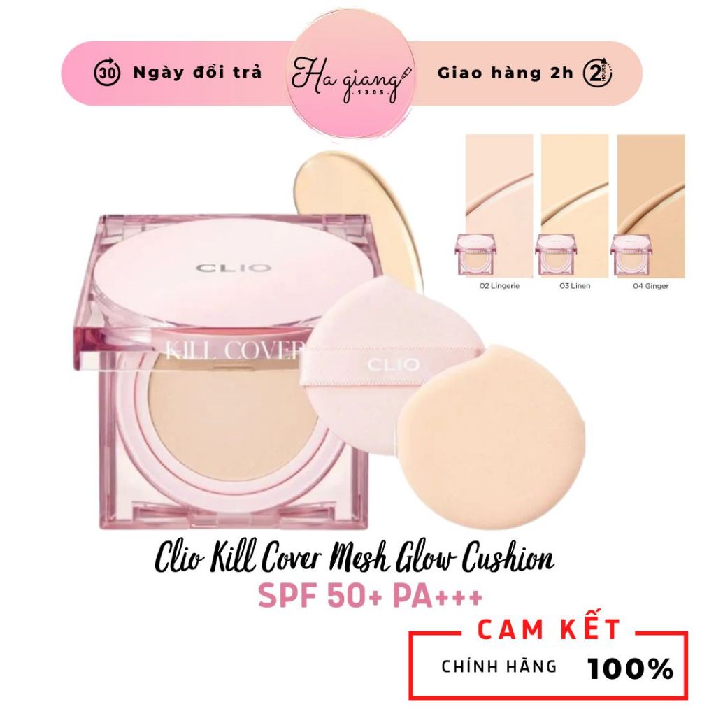 Phấn Nước Cushion Clio Kill Cover [Mesh Glow] Vỏ hồng - Phấn Nước Clio Kill Cover Mesh Glow Cushion 