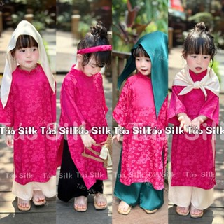 Bộ Áo Dài Bé Gái Vải Gấm Cao Cấp Bao Gồm Áo, Quần (Ảnh Shop Chụp)