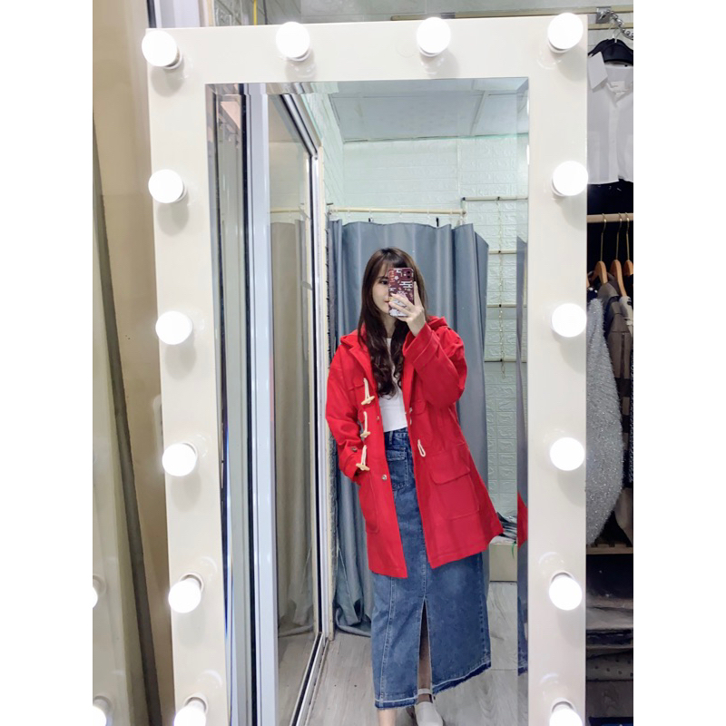 Khoác Dạ Mũ Khuy Sừng Dày Dặn Đẹp (Ảnh thật shop tự chụp )