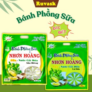 Bánh Phồng Sữa Nhơn Hoàng Sầu Riêng, Lá Dứa SIÊU TO - Bánh Tráng Sữa ĐẶC BIỆT - Đặc Sản Miền Tây Ruvask
