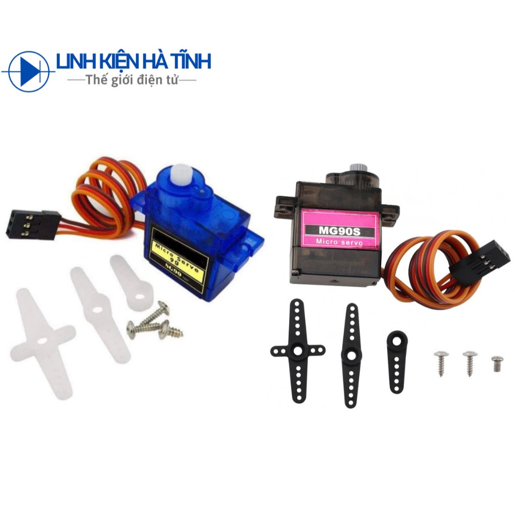combo 2 cái Động cơ Servo SG90 MG90S, Động Cơ SG90 MG90 góc quay 180, 360 độ xe đẩy trực thăng, robo