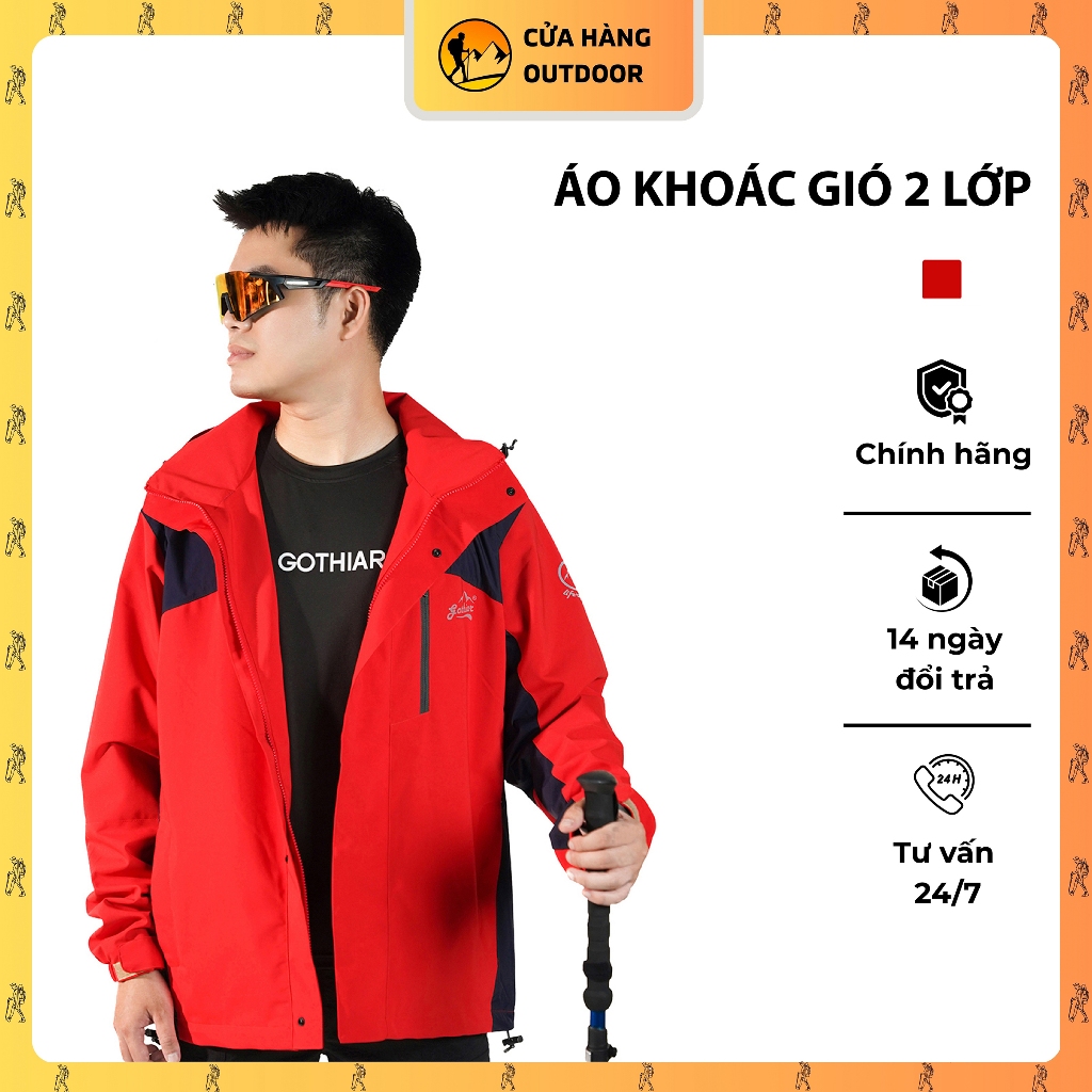 Áo khoác gió 2 lớp nam Gothiar Active