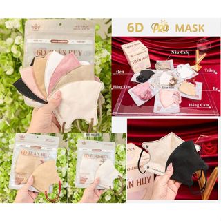 Combo 200 Cái Khẩu trang 6D Mask Chính Hãng cao cấp nhiều màu sắc, Chống tia UV