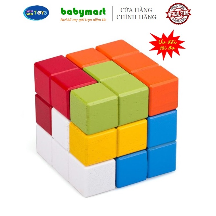 Đồ chơi gỗ - Rubik 7 màu chính hãng Winwintoys 60132
