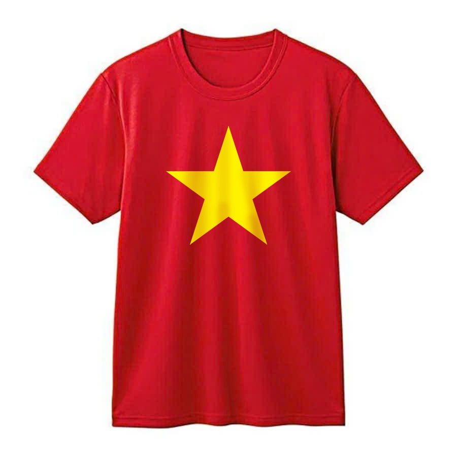 Áo Phông Cờ Đỏ Sao Vàng ANDROMEDA Vải Dày Mịn Ngắn Tay Cổ Tròn Phom Chung Nam Nữ