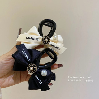  Kẹp Tóc Cá Mập Nơ Chữ Change Đính Hoa Trà Cỡ Nhỡ Phong Cách Hàn Quốc Phụ Kiện Tóc Cho Nữ 