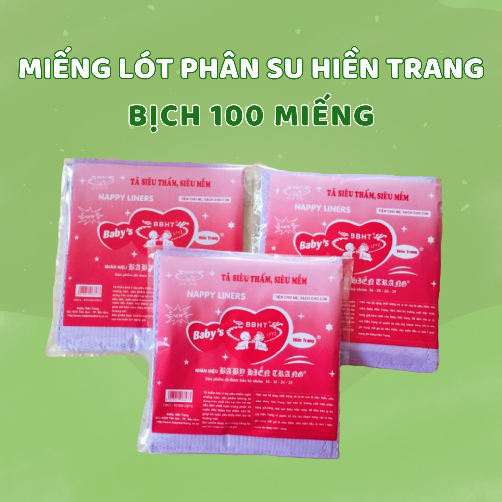 [300 Miếng] Miếng lót phân su Hiền Trang cho bé sơ sinh, miếng lót sơ sinh thấm hút, Tã lót sơ sinh