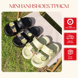 Dép sandal nữ dép quai hậu học sinh sticker hình ếch dễ thương chất liệu siêu nhẹ ( 2388-2)