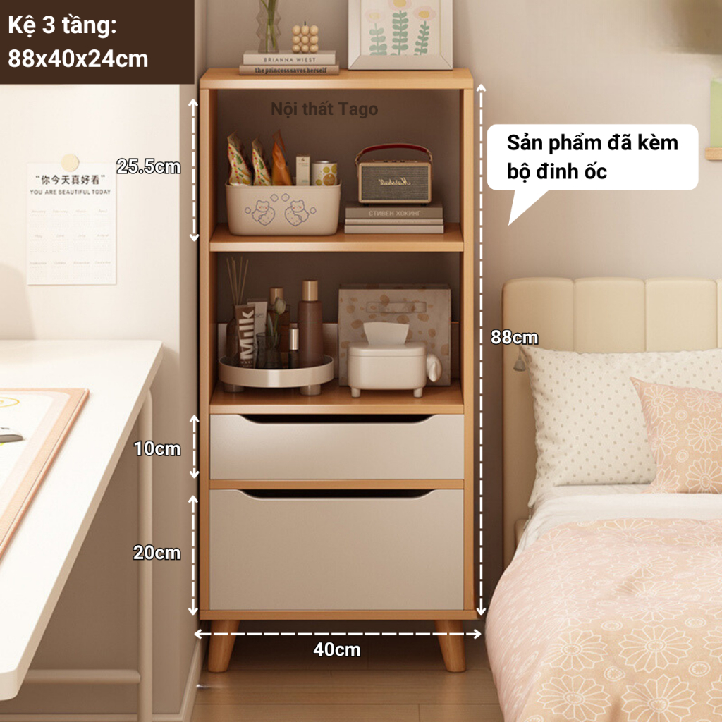Tủ bắc âu trang trí tết CNC FULL HẬU, tủ sách để sàn đa năng, kệ sách có ngăn kéo gỗ MDF TAGO ND90 | BigBuy360 - bigbuy360.vn