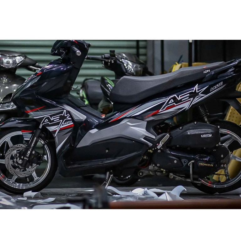 TEM RỜI Aa Stu AB AIR BLADE BẠC ĐEN DECAL 3 LỚP