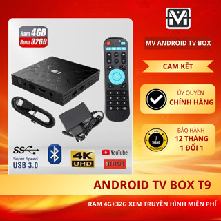 Android TV box T9 Ram 4G+32G xem truyền hình miễn phí